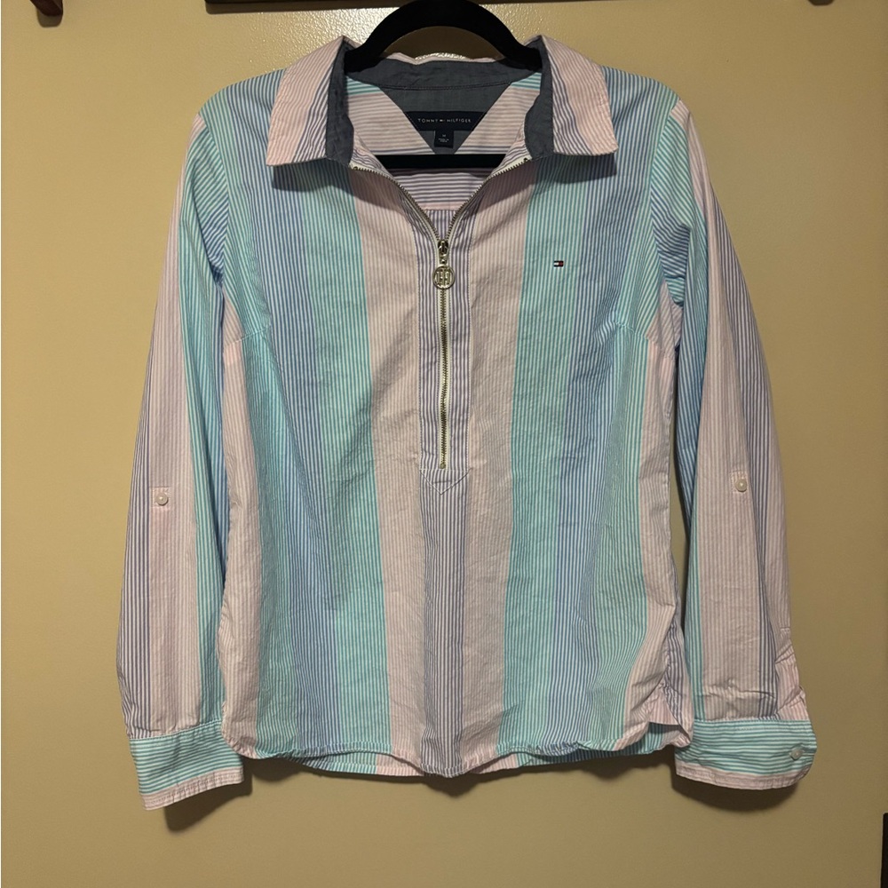 Tommy Hilfiger Pastel Striped Women's Blouse - Picture 2 of 5